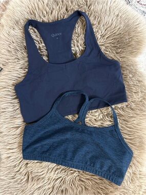 Quince Sports Bra Lot Medium Deep Navy Heathered Navy Ultra Form Ultra Soft New